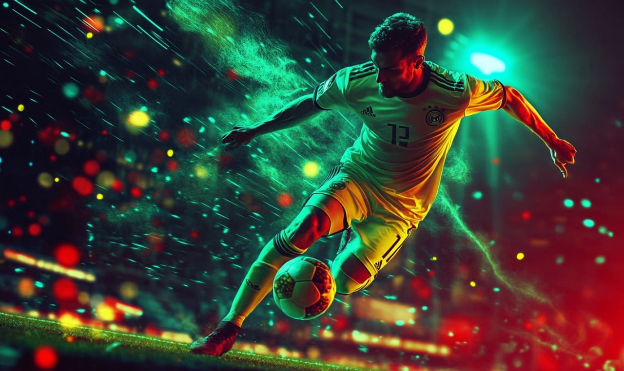 Layar pasar permainan football yang luas